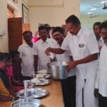 கடையம் தெற்கு ஒன்றிய திமுக சார்பில் மாற்றுத்திறனாளிகள் பள்ளி மாணவ மாணவிகளுக்கு உணவு வழங்கபட்டது.