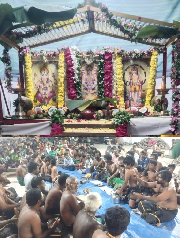 காரியாபட்டி செவல்பட்டியில், ஐயப்பா சுவாமி பூஜை.