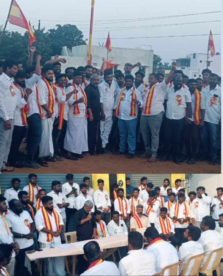 பழனியை அடுத்துள்ள கீரனூரில் தமிழக வெற்றிக் கழகம் சார்பாக கொள்கை விளக்க பொதுக் கூட்டம் மற்றும் கொடியேற்று விழா.