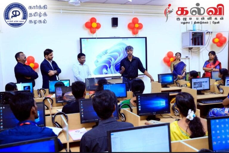 சோழவந்தான் அருகே தனியார் பள்ளியில்தமிழ்மொழி ஆய்வகத் திறப்புவிழா