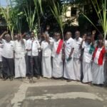 அலங்காநல்லூர் தேசிய கூட்டுறவு சர்க்கரை ஆலையை திறக்க வலியுறுத்தி விவசாயிகள் ஆர்ப்பாட்டம்.