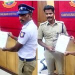 பணியில் நேர்மையாகவும், சிறப்பாகவும் செயல்பட்ட போக்குவரத்து தலைமை காவலர் மற்றும் ஆயுதப்படை முதல் நிலை பெண்காவலரை நேரில் பாராட்டிய மாவட்ட காவல் கண்காணிப்பாளர்.