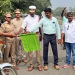 வாடிப்பட்டியில் தேசியசாலை பாதுகாப்பு மாத விழா தலைகவச விழிப்புணர்வு ஊர்வலம் நடைபெற்றது.