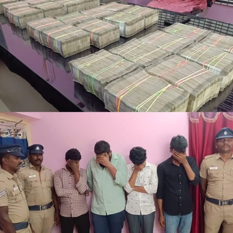 விழுப்புரம் பேருந்து நிலையம் அருகே ₹1.60 கோடி பணத்துடன் பிடிபட்ட நால்வர் - பணத்தை பறிமுதல் செய்து போலீசார் விசாரணை