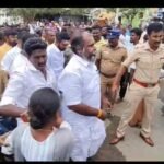 மதுரை திருமங்கலம் - ராஜபாளையம் செல்லும் சாலையில் நான்கு வழிச்சாலை பணியால் விபத்து ஏற்படுவதால் சுரங்கப்பாதை வசதி கோரி கிராம மக்கள், பள்ளி மாணவர்கள் என 500க்கும் மேற்பட்டோர் சாலை மறியல் போராட்டம்