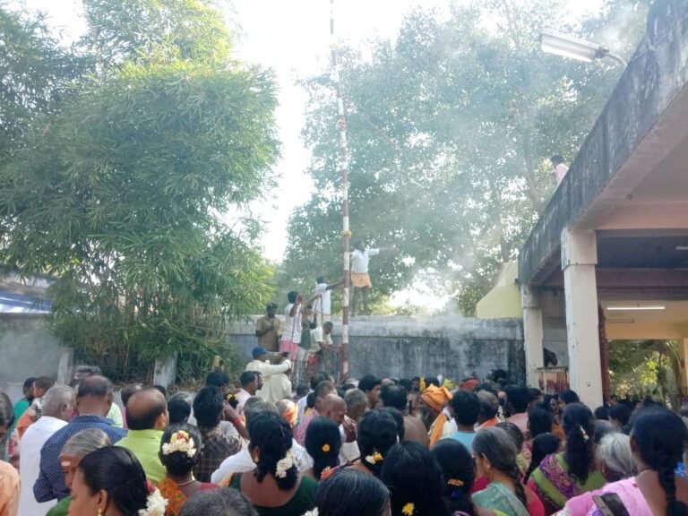 தேவதானப்பட்டி மூங்கிலணை காமாட்சியம்மன் கோயிலில் கொடியேற்றம்