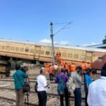 மதுரை கூடல்நகரில் ரயில் விபத்து தொடர்பாக தேசிய பேரிடர் மீட்பு படையினர் நடத்திய தத்துரூபமான ஒத்திகை பயிற்சி