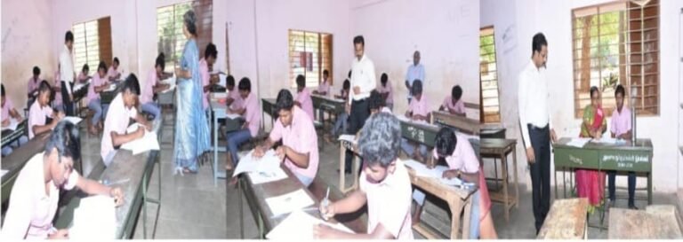 தென்காசி அரசு ஆண்கள் மேல்நிலைப்பள்ளியில் மாவட்ட ஆட்சித்தலைவர் தேர்வு ஆய்வு