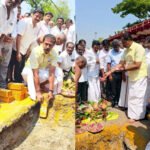 பழனியில் 120 கோடி மதிப்பீட்டில் பாதாள சாக்கடை அமைக்கும் திட்டம் அடிக்கல் நாட்டு விழா