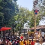 சோழவந்தான் ஜெனக நாராயண பெருமாள் கோவில் பிரம்மோற்சவ விழா கொடியேற்றம் நடைபெற்றது.