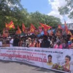 பழனியில் தவெக சார்பில் ஒன்றிய அரசை கண்டித்து கண்டன ஆர்ப்பாட்டம் நடைபெற்றது.