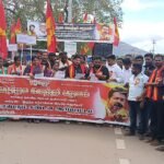 உசிலம்பட்டியில்,தமிழக வெற்றிக் கழகம் ஆர்ப்பாட்டம் நடைபெற்றது.