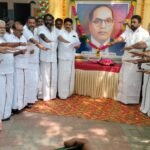 அம்பேத்கர் திரு உருவப் படத்திற்கு தெற்கு மாவட்ட செயலாளர் மணிமாறன் மாலை அணிவித்து மரியாதை செலுத்தினார்.