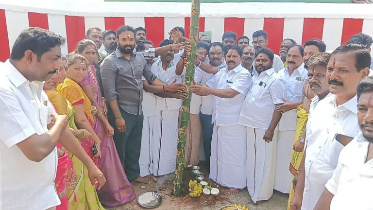 முகூர்த்தக்கால் நடும் விழா நடைபெற்றது.