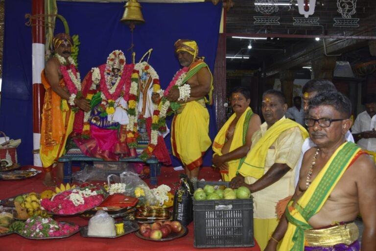 சோழவந்தான் திரௌபதை அம்மன் கோவிலில் திருக்கல்யாண வைபவம் நடைபெற்றது.