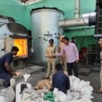 விஜயநாராயணம் அருகே 800 கிலோ கஞ்சா எரிப்பு மதுரை மாநகர கமிஷனர் தலைமையில் கஞ்சா அழிப்பு.