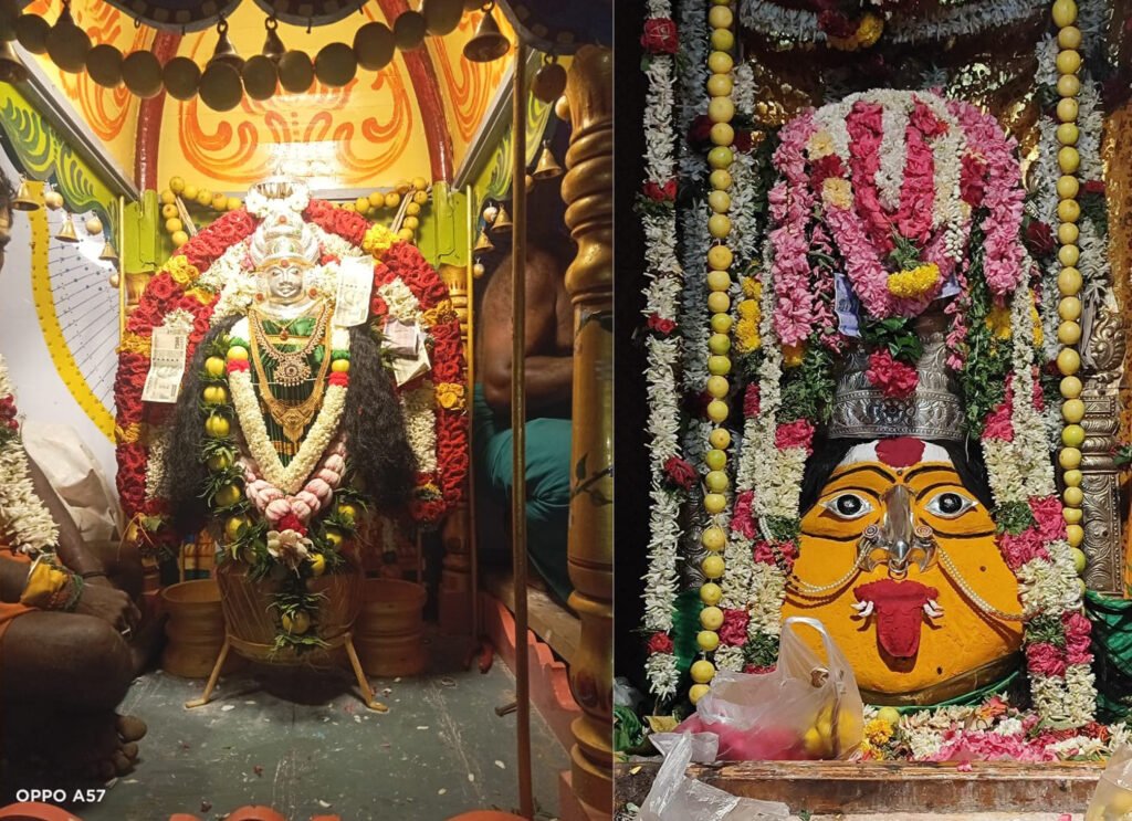 பழனியை அடுத்துள்ள நெய்க்காரபட்டி அருகே கே.வேலூர் சுயம்பு ஸ்ரீ மண்டு காளியம்மன், உச்சி காளியம்மன் கோயில் திருவிழா நடைபெற்றது.