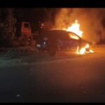 மதுரை கூடல் நகர் அருகே சொகுசு கார் தீவிபத்து