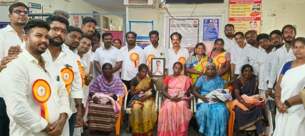 பழனியில் தமிழக வெற்றி கழகம் சார்பாக விஜயின் 51 வது பிறந்தநாள் விழா