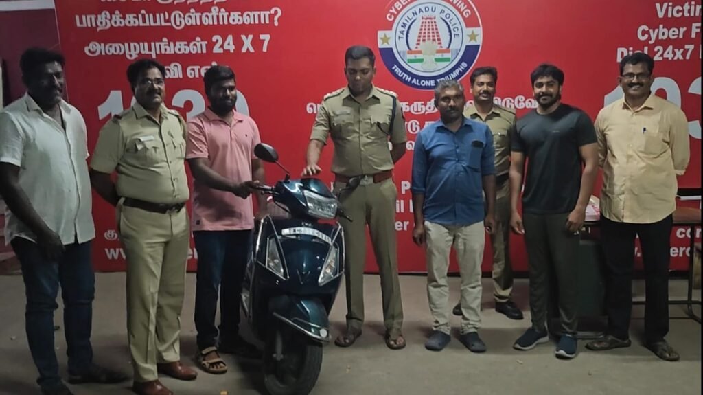 பழனியில் திருடுபோன இருசக்கர வாகனம் சில மணி நேரத்தில் கண்டுபிடிப்பு.