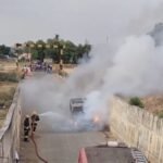 மதுரை அருகே தீப்பிடித்த கார்