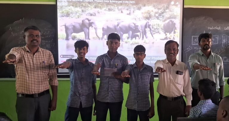 அரசு பள்ளியில் உலக யானைகள் பாதுகாப்பு தினம்.