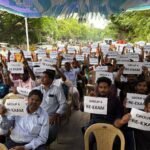 குரூப் 4 மறுதேர்வை வலியுறுத்தி தமிழ்நாடு அனைத்து நிலை போட்டி தேர்வாளர்கள் சங்கம் சார்பாக சென்னையில் போராட்டம்.