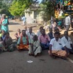 தாராபட்டி கிராமத்திற்கு முறையாக பேருந்து வராததை கண்டித்து பொதுமக்கள் தர்ணா