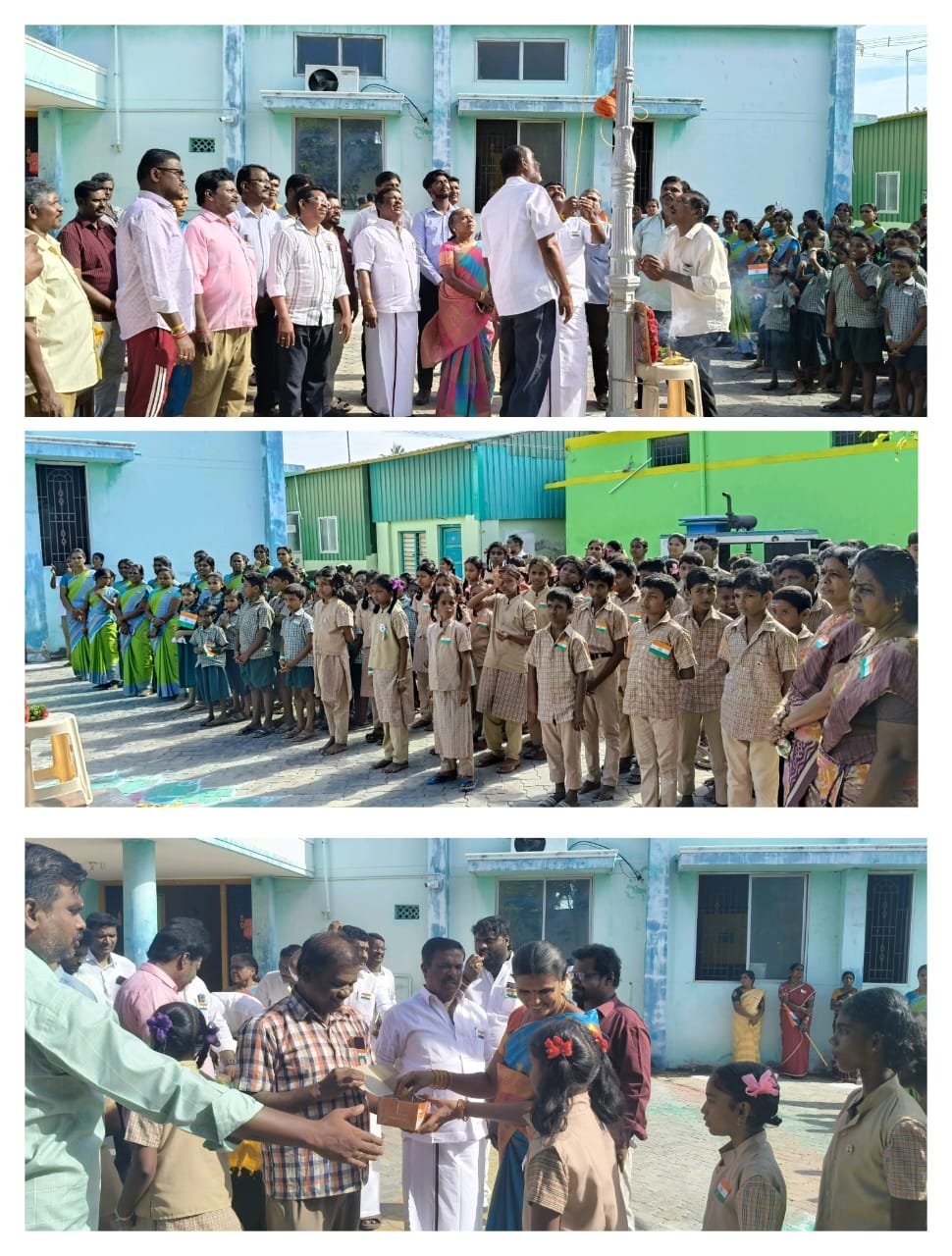 ராமேஸ்வரம் நகர மன்ற துணைத் தலைவர் தட்சிணாமூர்த்தி தேசியக்கொடி ஏற்றினார்