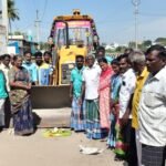 பழனி அருகே ஆயக்குடியில் விசிக கவுன்சிலர் தலைமையில் பூமி பூஜை.