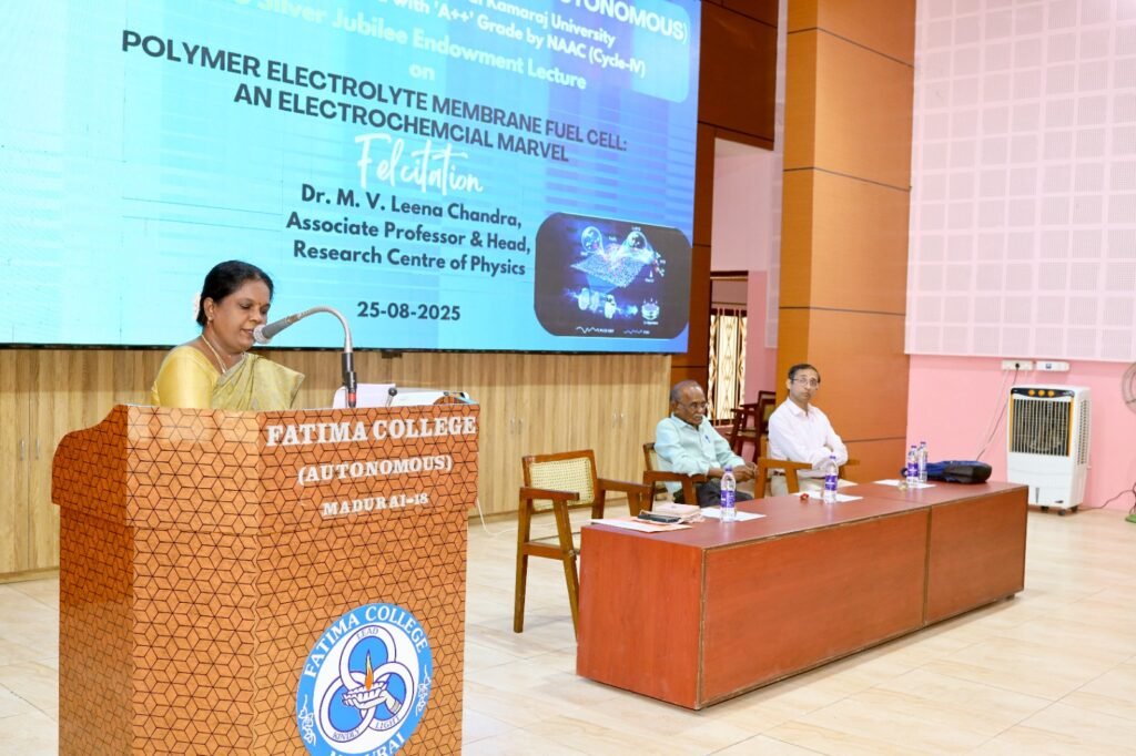 பாத்திமா கல்லூரியில் எரிபொருள் மின்கல (Fuel Cell) தொழில்நுட்பம் பற்றிய சொற்பொழிவு: