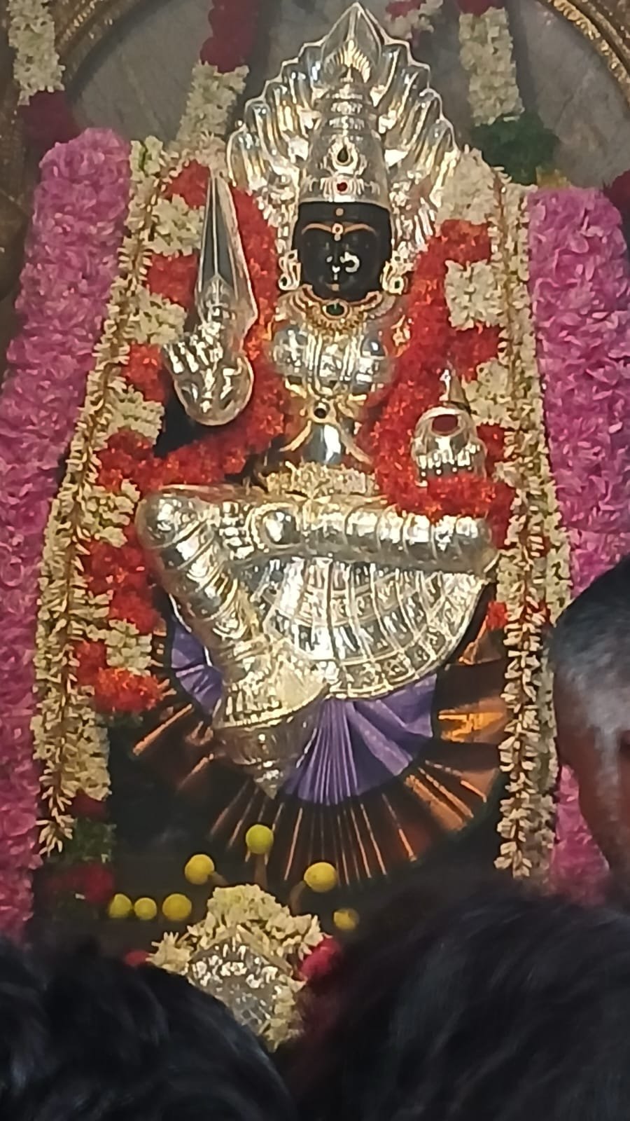 அம்மனுக்கு வெள்ளிக் கவசம் :