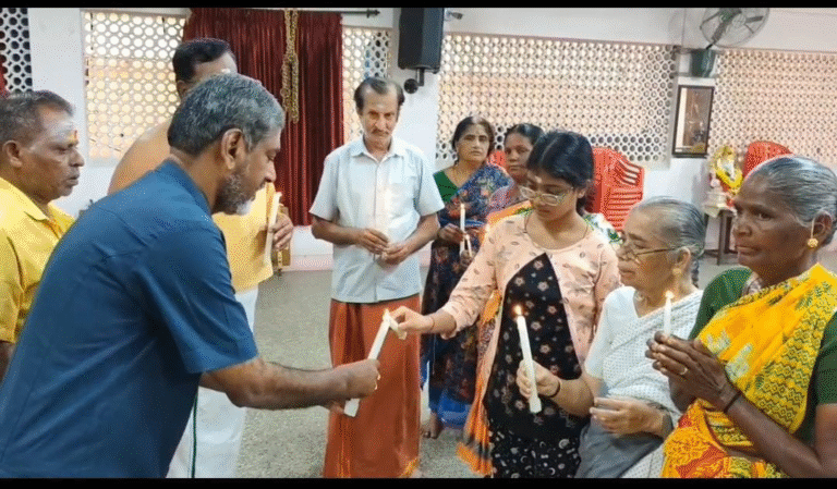 கரூரில் உயிரிழந்தோர் ஒரு ஆத்மா சாந்தியடைய மெழுகுவர்த்தி ஏற்றி மதுரையில் அஞ்சலி…