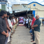 கரூர் தமிழக வெற்றி கழக மக்கள் சந்திப்பு நிகழ்ச்சியில் கூட்ட நெரிசல் காரணமாக உயிரிழந்தவர்களுக்கு அஞ்சலி.