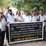 வக்கீல்தாக்கப்பட்டதை க் கண்டித்து, ஆர்ப்பாட்டம்.