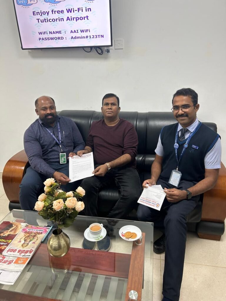 தூத்துக்குடி விமான நிலையத்தை சர்வேதச தரத்திற்கு உயர்த்தி தூத்துக்குடி மும்பைக்கு இடையே நேரடி விமான சேவை வழங்க வேண்டும் -மும்பை விழித்தெழு இயக்கம் கோரிக்கை