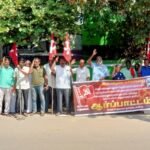 உடுமலை வருவாய்த்துறை கண்டித்து மார்க்சிஸ்ட் கம்யூனிஸ்ட் கட்சி சார்பில் வட்டாட்சியர் அலுவலகம் முன்பு கண்டன ஆர்ப்பாட்டம்