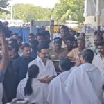 மதுரை விமான நிலையம் வந்தடைந்தார் முதல்வர்; ஆண்டு விழாவிற்கு அழைப்பிதழ் கொடுத்த பிரம்ம குமாரிகள்; முதல்வர் வருகையின் போது மகனைக் கண்டுபிடித்துக் கொடுங்கள் என கோஷமிட்டவரால் பரபரப்பு: