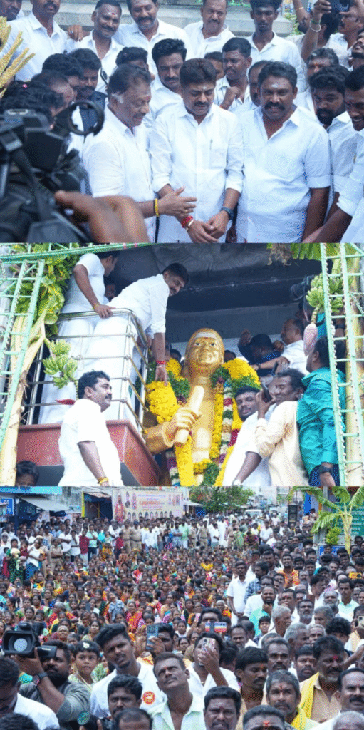 ராமேஸ்வரம் பசும்பொன் உ. முத்துராமலிங்க தேவர் கோவில் கும்பாபிஷேக விழா சிறப்பாக நடைபெற்றது.