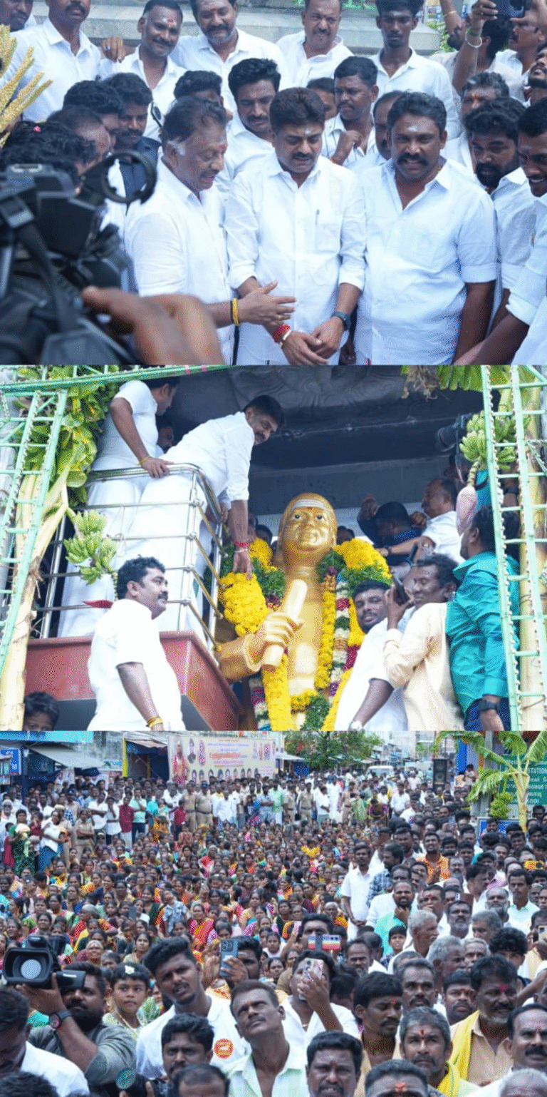 ராமேஸ்வரம் பசும்பொன் உ. முத்துராமலிங்க தேவர் கோவில் கும்பாபிஷேக விழா சிறப்பாக நடைபெற்றது.