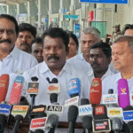 சிவகங்கை மாவட்ட நிகழ்ச்சிகளில் கலந்து கொள்ள சென்னையிலிருந்து விமானம் மூலம் மதுரை வந்த காங்கிரஸ் தலைவர் செல்வப் பெருந்தகை மதுரை விமான நிலையத்தில் செய்தியாளர் சந்திப்பு...