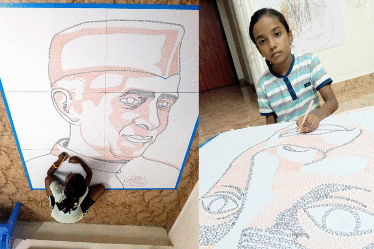 4,545 வார்த்தைகளில் 'நேரு'வின் கலைக் காவியம். பவித்ரா படைத்த உலக சாதனை...